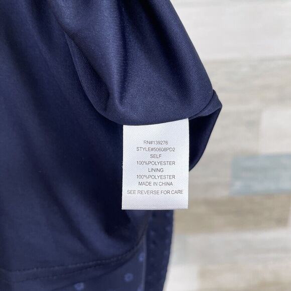 Daniel Rainn Swiss Dot Lace Embroidered Halter Maxi Dress Blue Womens Small - Picture 7 of 8